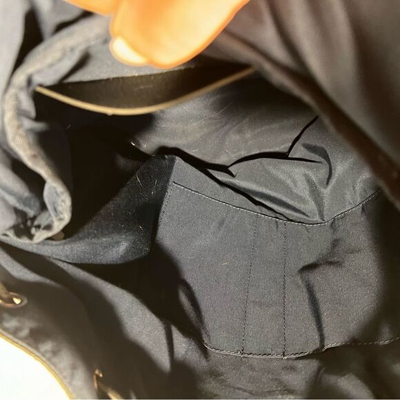 Cole Haan Black Pebbled Leather Backpack - Picture 13 of 16